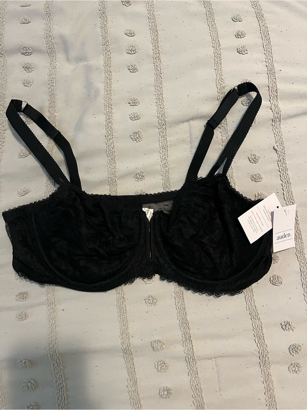 Auden Women's Black Lace unlined balconette Underwire Bra